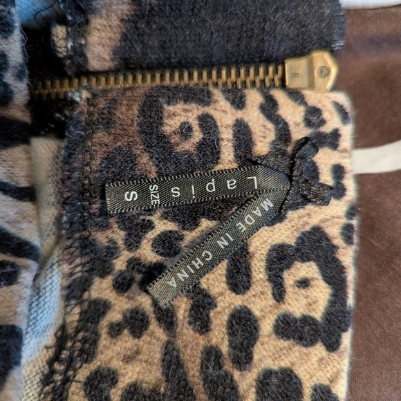 Lapis Animal Print Patchwork Women's Midi Skirt With Exposed Zipper Detail - Picture 3 of 4